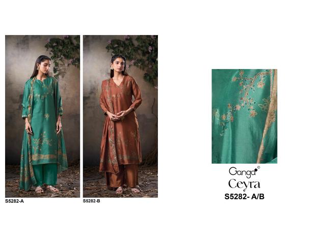 Ganga ceyra 5282 dress material at wholesale price